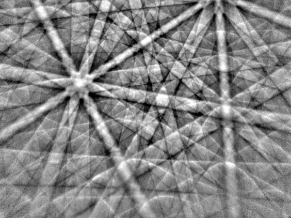 An example high-resolution, distortion-free EBSP from α-Fe