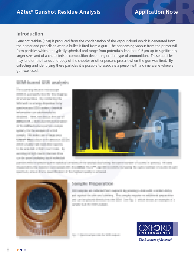 AZtec Gunshot Residue Analysis