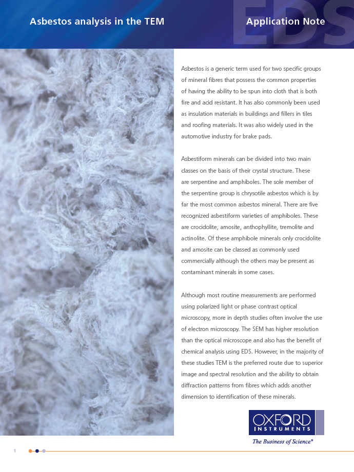 Asbestos Analysis in the TEM