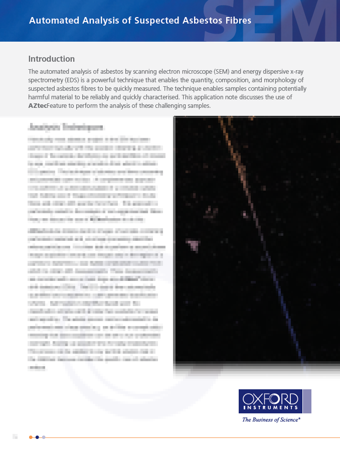 Automated Analysis of Suspected Asbestos Fibres
