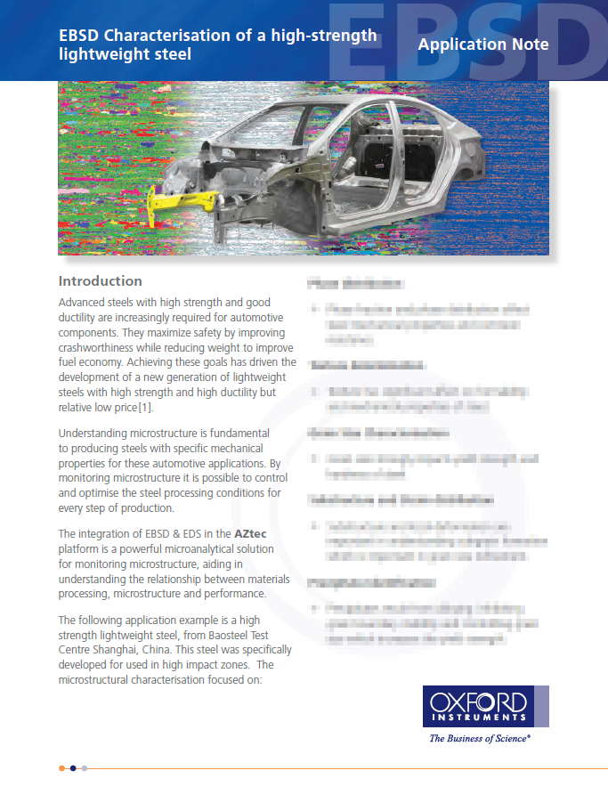 EBSD Characterisation of a high-strength lightweight steel