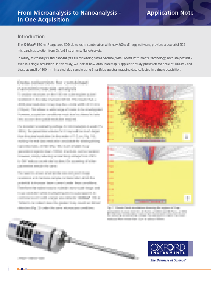 From Microanalysis to Nanoanalysis - in One Acquisition