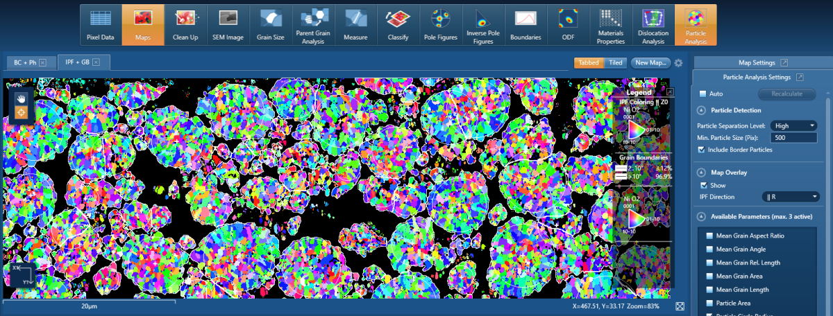 锂电正极材料EBSD表征，样品由氩离子束抛光制备
