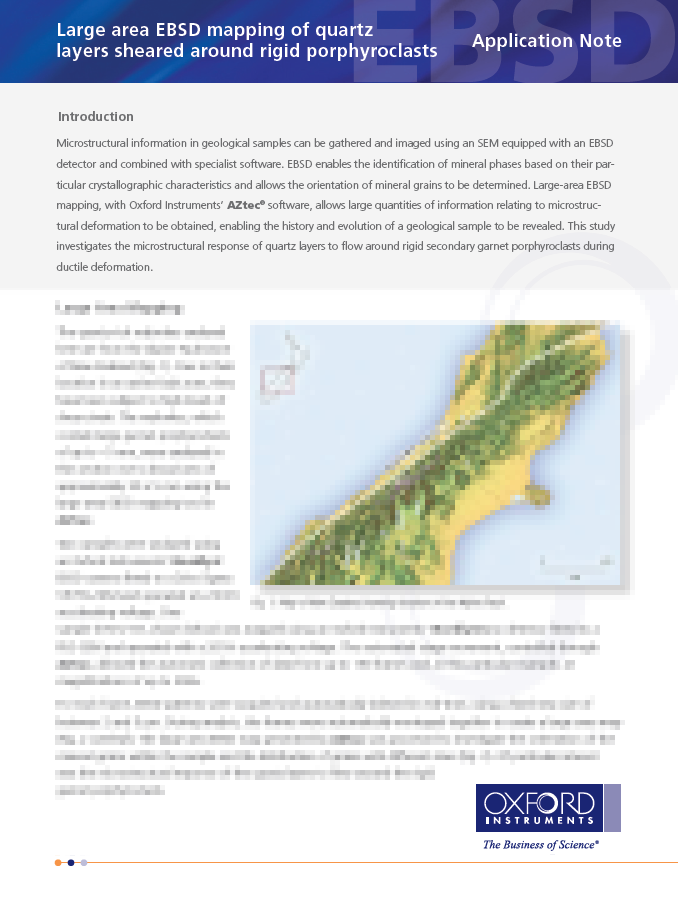 Large area EBSD mapping of quartz layers sheared around rigid porphyroclasts