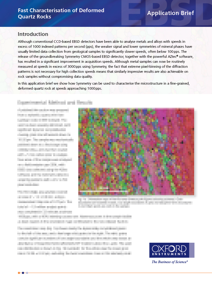 Fast Characterisation of Deformed Quartz Rocks