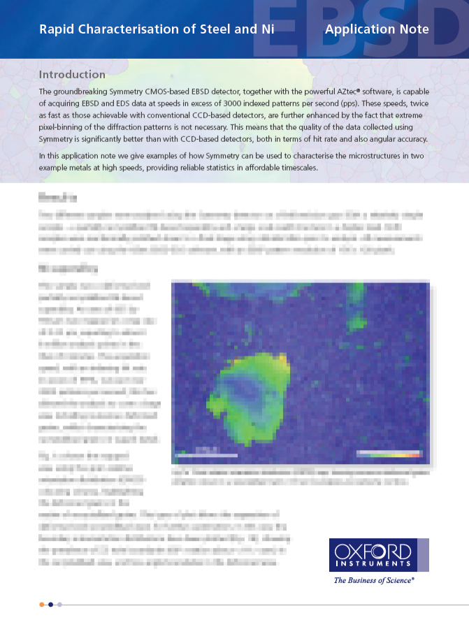 Rapid Characterisation of Steel and Ni