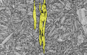 马氏体钢中 MnS 条带状夹杂物的花样质量图
